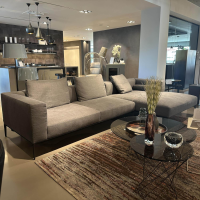 Walter Knoll - Ecksofa Jaan Living Stoff Bora 7748 Slate Grau Fuß Schwarz Matt Pulverbeschichtet Inklusive Kissen - 6