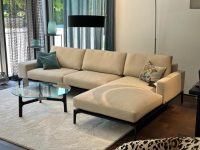 Bielefelder Werkstätten - Ecksofa Spirit Stoff Bonito 9 6007 171 Beige Metallfuß Matt Schwarz Pulverbeschichtet - 9