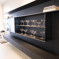 Rimadesio - Wandkomposition Abacus Living Nero Opaco 102 Mit Beleuchtung - 7