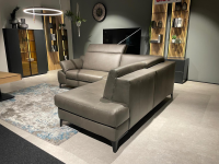 Rom - Ecksofa MR 9120 R Leder Kenia Grey Grau Füße 01BL Black Schwarz - 8