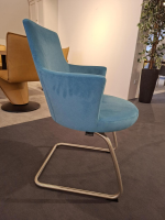 Venjakob - 6er-Set Stuhl Marta Stoff Toulouse Petrol Füße Edelstahloptik mit Drehfunktion - 4