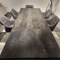 Contur - Auszugstisch Pienza Platte Keramik Oxido Darknight Grau Anthrazit Gestell Aluminium Schwarzgrau Pulverbeschichtet - 5