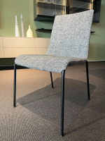 Walter Knoll - 4er Set Stuhl Liz 1302 Stoff Tao 7730 Moonlight 26 Grau Gestell Schwarz Matt Pulverbeschichtet - 6