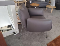 COR - Sessel Jalis Clubsessel Leder Semi 248 Asche Grau Drahtgestell Platin - 3