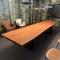 Riva1920 - Esstisch Auckland Platte Holz Kauri Oberfläche Geschliffen Gestell Natureisen Geölt Schwarz - 2