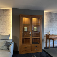 Form Exclusiv - Vitrine Bordeaux 170610 Euro Kirsche Zeder Samtreflex Beschläge Poliert Und Vernickelt Inklusive LED Beleuchtung - 10