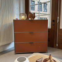 Ligne Roset - Sekretär Dita Lack Couleurs Cuivre Braun Orange Rahmen Metall Bronzeeloxiert Mit Kabeldurchlass - 4