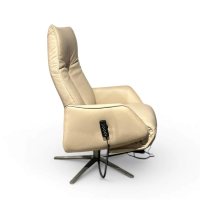 himolla - Sessel 7917 S-Lounger Leder Longlife Rustika Nebel Beige Sternfuß Metall Edelstahl Inkl. Elektr. Verstellfunktionen - 4