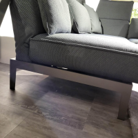 Rolf Benz - Sofa Stoff 24 516 Flaschengrün Grün Grau Gestell Stahl Feinstruktur RAL 7022 Umbragrau Pulverbeschichtet Matt - 6