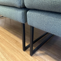 Signet - 2er-Set Bank Gilbert 135 Stoff Tessin Lagoon Blau Kufe Metall Schwarz Pulverbeschichtet Inklusive Kissen - 7