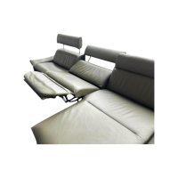 himolla - Ecksofa Velden 8372 Leder Longlife Rustika 24 Zypres Grün Füße Metall Anthrazit - 11