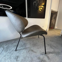 KFF - Sessel Alvaro Lounge Leder Couro 327 taupe Grau Beige Gestell Metall Struktur Schwarz - 2