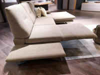 Global - Ecksofa Lucero Stoff Bernando Oliv Grau Metallkufe Schwarz - 3