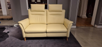 Activineo - Sofa Gerrit Leder Napoli Crema Beige Holzfuß Eiche Geölt mit Relaxfunktion - 2