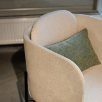 Novamobili - Sessel Haiku D10906 Stoff XFRU17-FRIDA 17 Tortora Beige Grau Gestell Schwarz - 3