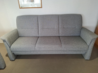 Gruber - 2er Set Sofa Bornholm Stoff Q2 200 Eisengrau Füße Aluminium Matt - 6
