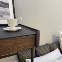 Porada - Schminktisch Dafto Esche Nussbaumfarbig Gebeizt Metall Bronzefarbig - 6