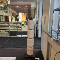 Cassina - Stehleuchte Ficupala Schirm Glas Schlamm Braun Gestell Glas Rosa Fuß Marmor Nero Marquina Schwarz - 4