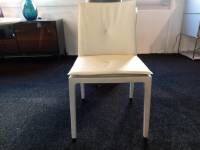 Poltrona Frau - Stuhl Fitzgerald Leder Latte Bianco Weiß - 4