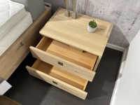 Team 7 - Bett Nox Wildeiche Weißöl Kopfteil Leder 71667 Hellgrau Inklusive Nachkästchen Und Matratzen - 14