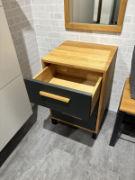 Natura - Schubkastenkommode Wiliston Eiche Geölt Front MDF Gun Metal Schwarz - 5