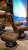 Stressless - Sessel View M Leder Batick Mole Braun Gestell Classic Wenge Gebeizt Inklusive Hocker - 4