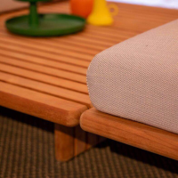 Gloster - Ecksofa Deck Outdoor Stoff Castillo Dove Grau Gestell Teak Inklusive Couchtisch - 4