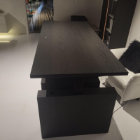 Musterring - Schreibtisch Kara Frame Platte Und Gestell Eiche Graphit Anthrazit Furniert Inklusive Rollcontainer Lack Platingrau - 3
