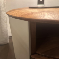 YOMEI - Nachtkonsole S100 Korpus Leder Taupe Beige Front Und Schublade Nussbaum - 4