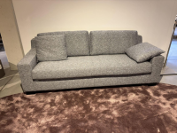 Bielefelder Werkstätten - Sofa Inspiration Stoff Boston 1801 181 Grau Meliert mit 2 Kissen - 6