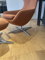 Leolux - Sessel Caruzzo 662 100 Stoff Monza 27 Rost Braun Rot Gestell Pure Aluminium Poliert Inklusive Hocker - 3