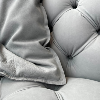 Baxter - Sofa Chester Moon Leder A Kashmir Ciment Grau Füße Buche Gefärbt Wenge Inklusive Kissen Slim - 3