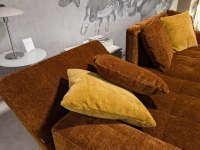 Brühl - Ecksofa Amber Stoff 44 0050 Orange Füße Verchromt mit 5 Kissen - 6
