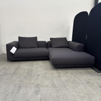 COR - Ecksofa Moss Stoff 9712 Schwarzbraun Paspel 38 Braun Füße Verchromt - 10