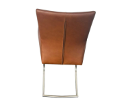 Lavida - 8er Set Stuhl Sedi 20 Freischwinger Echtleder Dakar Turf Hell Braun Gestell Edelstahl Matt Mit Kunststoffgleitern - 3