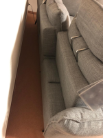 Carina - Ecksofa Modell 1043 Stoff Picasso Stone Grau PG 3 mit Kopfstütze und Nierenkissen - 2