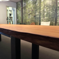 Riva1920 - Esstisch Auckland Platte Holz Kauri Oberfläche Geschliffen Gestell Natureisen Geölt Schwarz - 4