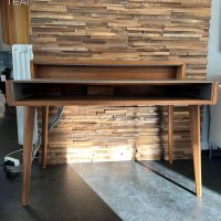 Team 7 - Sekretär Sol Nussbaum Naturöl Leder L1 41757 Mittelgrau Mit Steckdose Und Beleuchtung - 8