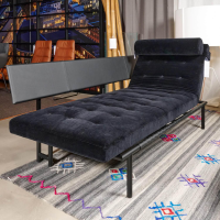 IP Design - Liege Campus De Luxe Stoff City Velvet Schwarz Rücken Und Applikationen Leder Galaxy Schwarz Mit Rückenkissen - 2