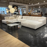 Eigene Herstellung - MARKE DESIGNWERK ANLEGEN / Ecksofa Temple Stoff Earth Ivory Weiß Metallfuß Schwarz Matt B - 5