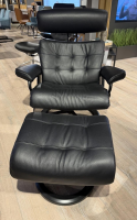 Stressless - Sessel Erik L Leder Cori Black Schwarz Gestell Signature Metall Schwarz Matt Inklusive Hocker - 6
