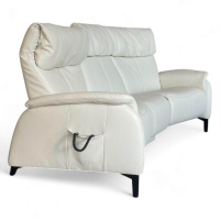himolla - Trapezsofa 4867 Leder 33 Longlife Soft Bianco Creme Kufe Metall Mit Elektrischer Verstellung - 6