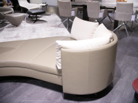 De Sede - Sofa DS 167 Landschaft Leder Select Taupe Grau Füße Edelstahl Inklusive Kissen - 5
