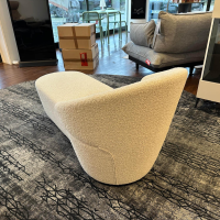 Werther - Sessel Trick Stoff Filippo Uecher Scapigliata 20 Linen Creme Drehteller Schwarz Inklusive Hocker - 5