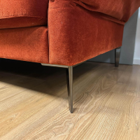 Eigene Herstellung - Ecksofa Living Rohleder Stoff Cloud 18 Rot Gesteppt Füße Metall Schwarz Mit Klappbaren Armlehnen - 6