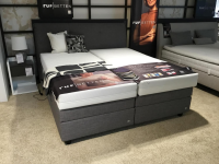 RUF Betten - Boxspringbett Minerva 47640 Stoff 06324 Grau Füße Metall Schwarz Mit Motorischer Verstellung - 3