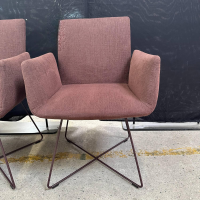 COR - 4er Set Stuhl Jalis 541 Stoff 10125 Bordeaux Rot Drahtgestell Lack RAL 010 20 10 Wengenschwarz Mit Filzgleiter - 6