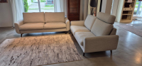 Erpo - Garnitur CL 830 Stoff 18 08 Grau Füße Schwarz 2 Sofas - 2