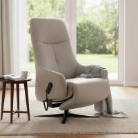 himolla - Sessel 7578 S-Lounger Leder Eleganza Coala Hellgrau Sternfuß Metall Schwarz Matt Inkl. 2-Motorig Aufstehhilfe - 5