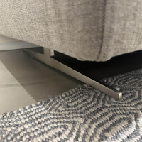 Flexform - Sofa Campiello Stoff Extra Ellisse 1171 Grau Füße Metall Satiniert Inklusive Kissen - 2